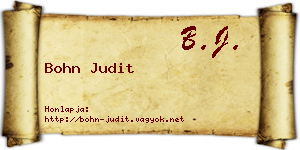 Bohn Judit névjegykártya